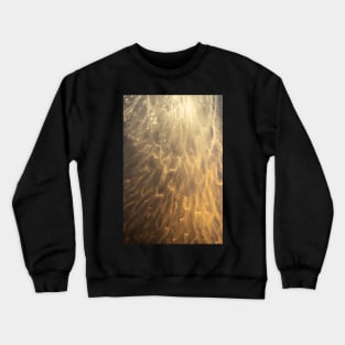 Alcohol ink abstract gold on a black background. Style incorporates the swirls of marble or the ripples of agate. Crewneck Sweatshirt